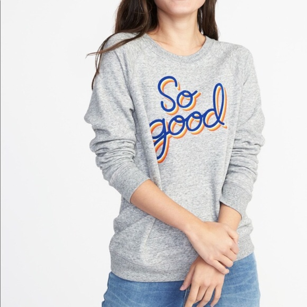 Old Navy So Good Heather Grey Sweatshirt - Picture 1 of 6